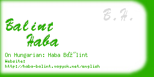 balint haba business card